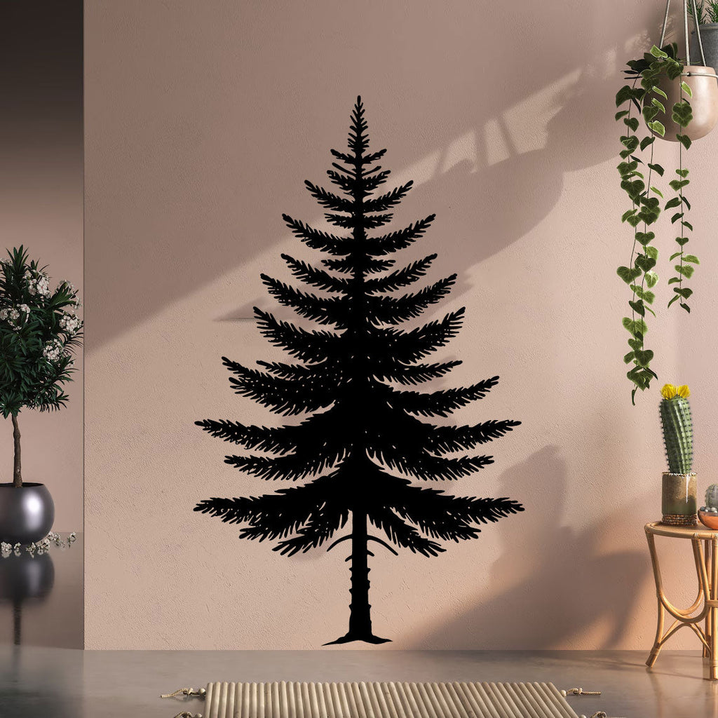 Conifer Pine Tree Silhouette Vinyl Wall Decal