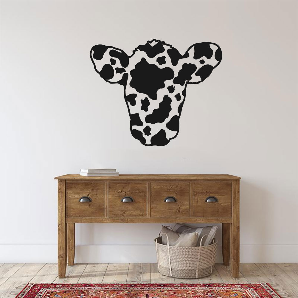 Cow Print Silhouette Vinyl Wall Decal