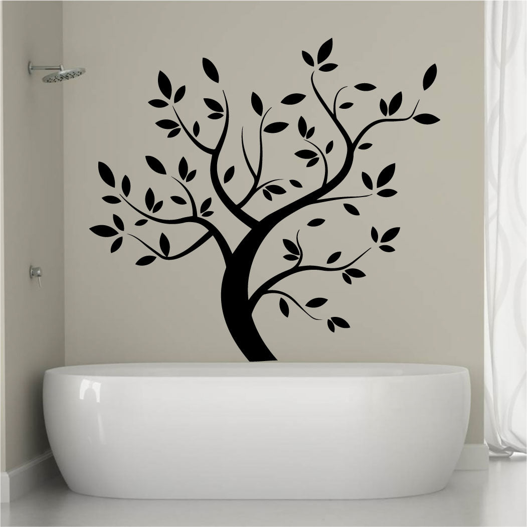 Curved Tree Silhouette Vinyl Wall Decal
