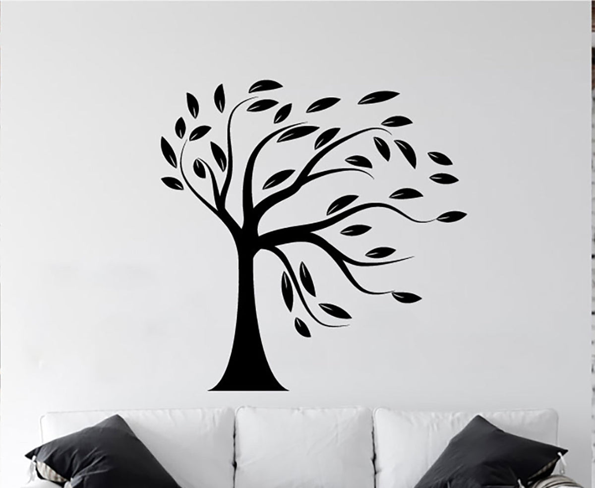 Curved Tree Silhouette Vinyl Wall Decal