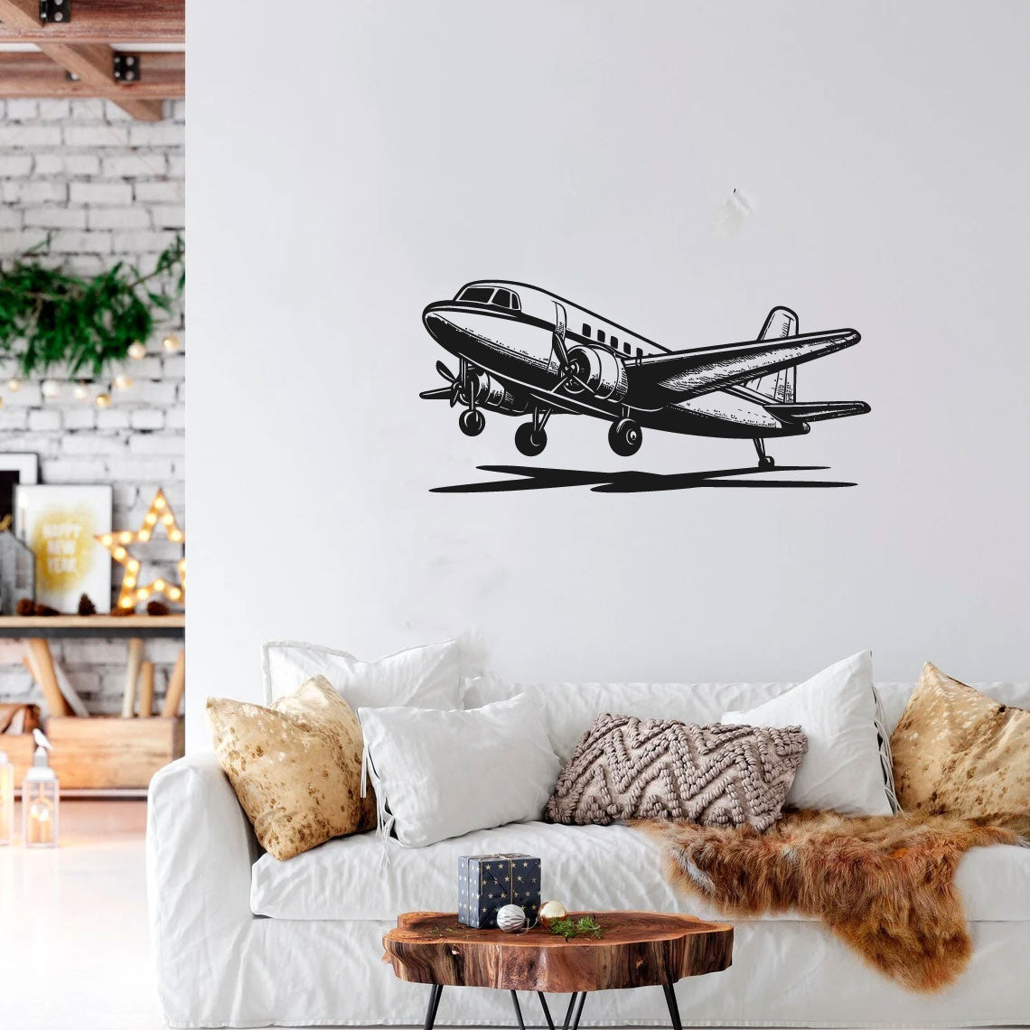 Douglas DC-3 Airplane Silhouette Vinyl Wall Decal