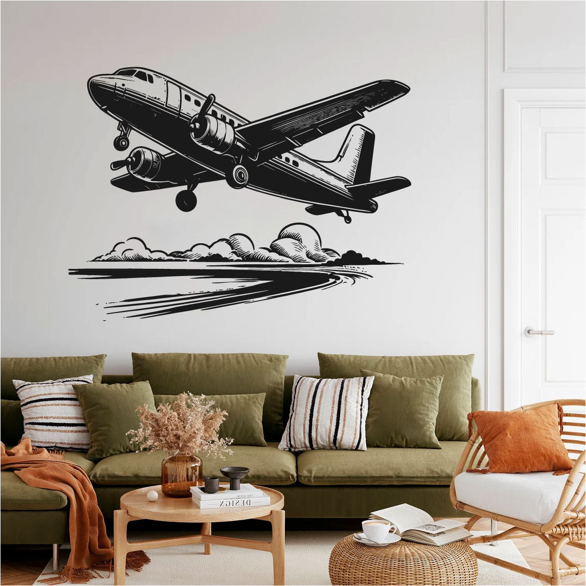 Douglas DC-3 Airplane Silhouette Vinyl Wall Decal