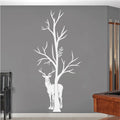 Deer and Tree Silhouette Vinyl Wall Decal
