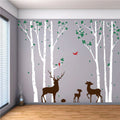 Birch Trees and Deer Vinyl Wall Decal