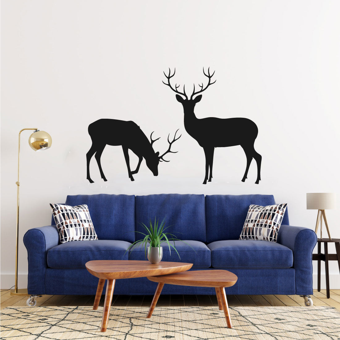 Deer Grazing Silhouette Vinyl Home Decor Wall Decal 