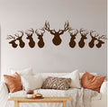 Deer Heads and Antlers Silhouette Vinyl Wall Decal