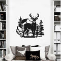 Deer Pine Tree Mountain Silhouette Vinyl Home Decor Wall Decal 