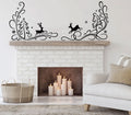 Deer and Pine Tree Scrolls Vinyl Home Decor Wall Decal 