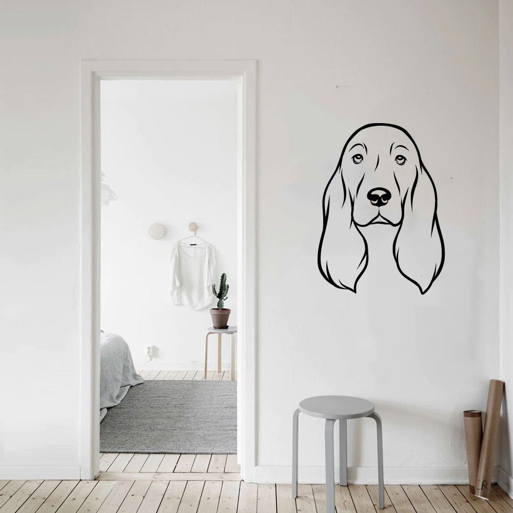 Dog Head and Ears Custom Breed Vinyl Wall Decal - Black
