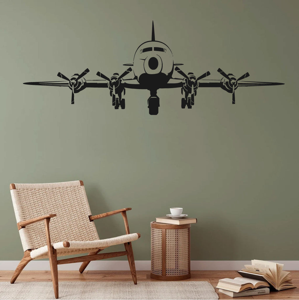 Douglas DC-7 Airplane Silhouette Vinyl Wall Decal