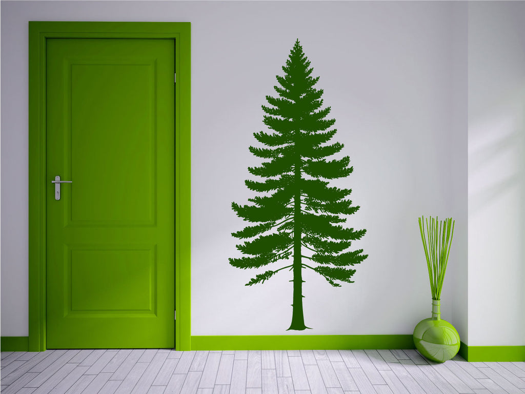 Douglas Fir Pine Tree Silhouette Vinyl Wall Decal