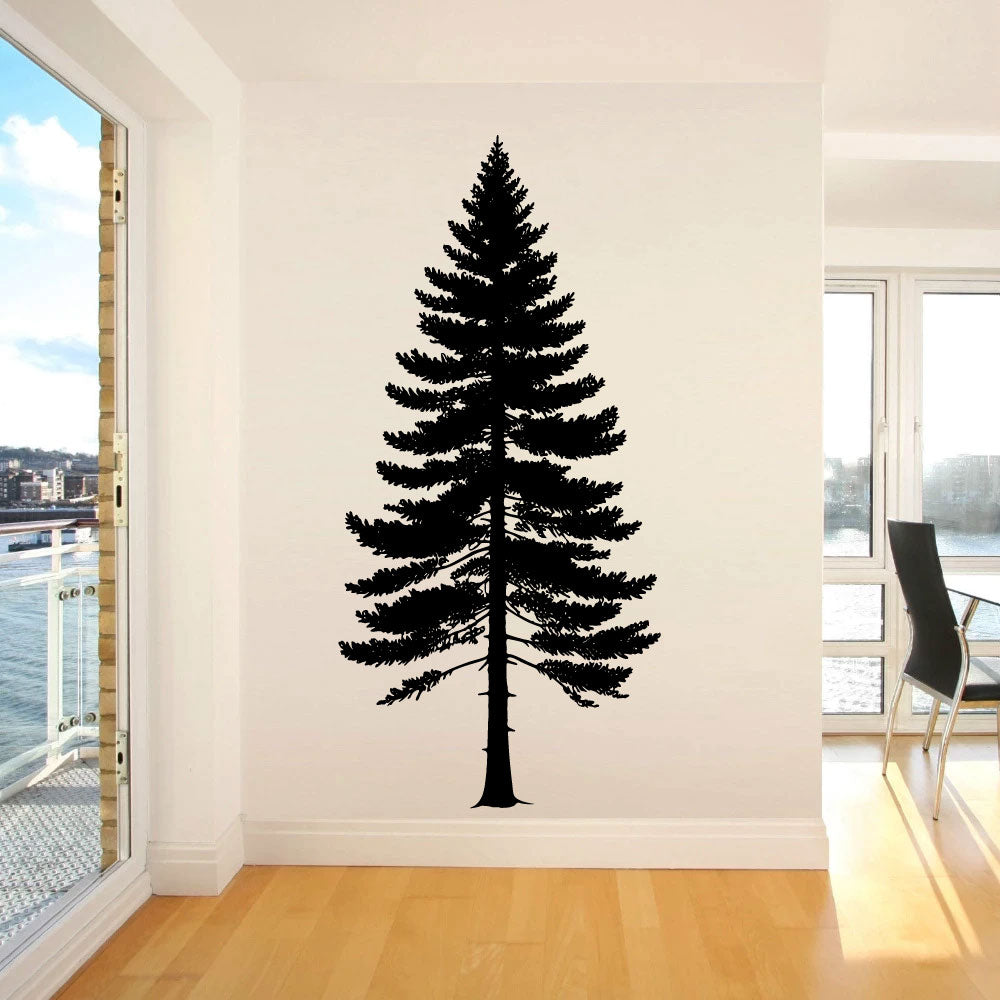 Douglas Fir Pine Tree Silhouette Vinyl Wall Decal