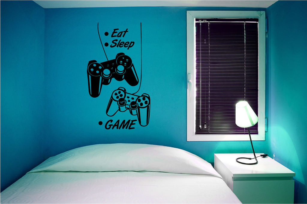 Eat Sleep Game with Controllers Vinyl Wall Decal