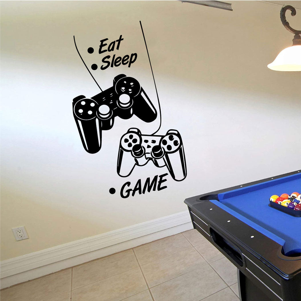 Eat Sleep Game with Controllers Vinyl Wall Decal