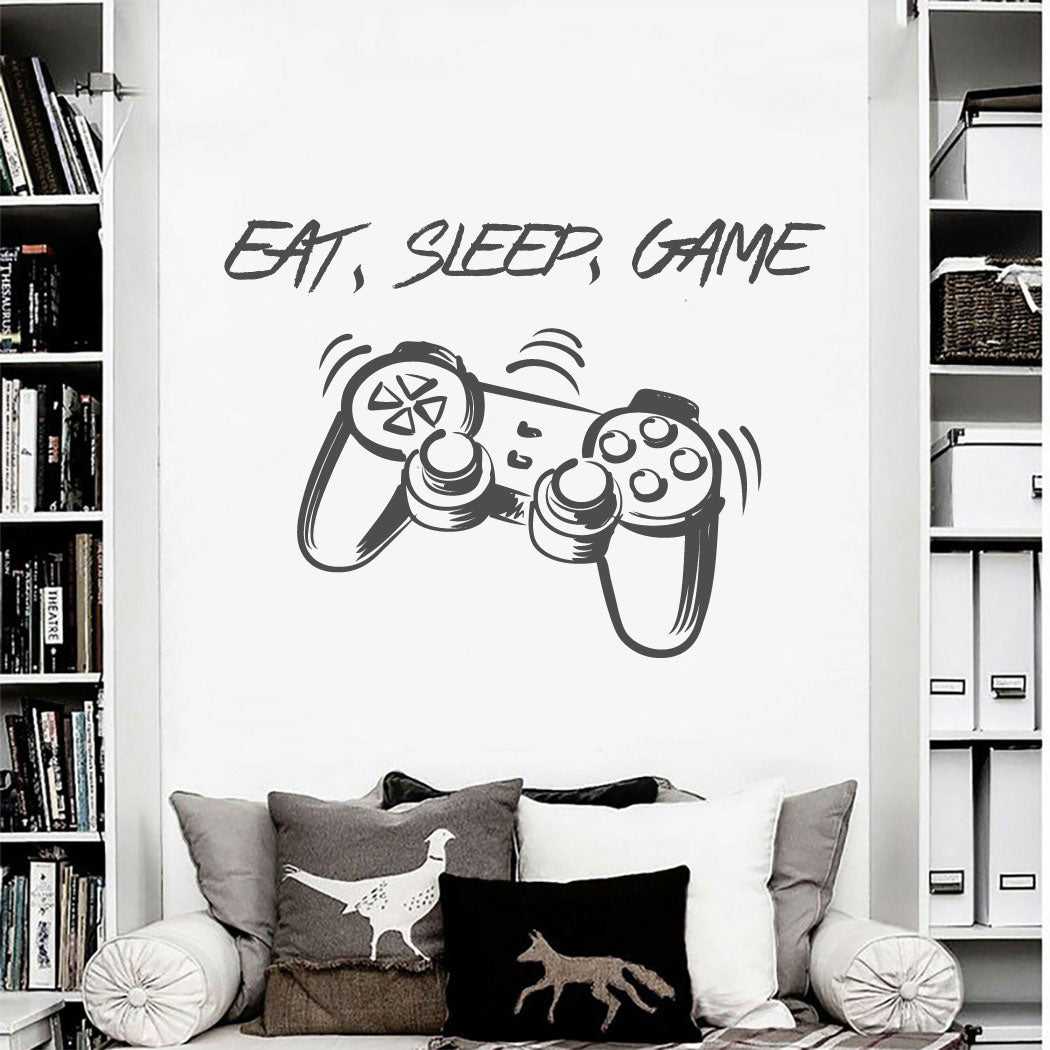 Eat Sleep Game with Controller Vinyl Wall Decal