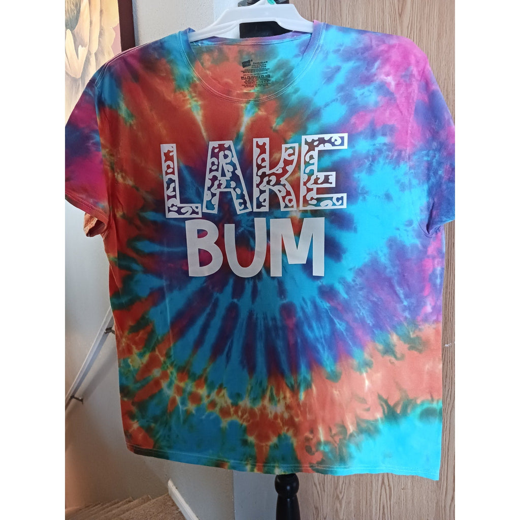 Lake Bum Spiral Tie Dye T-Shirt New Size 2XL ***