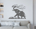 Elephant Silhouette and Branch Vinyl Wall Decal