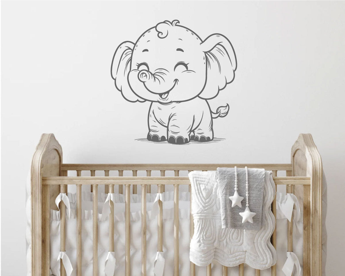Elephant Baby Vinyl Wall Decal