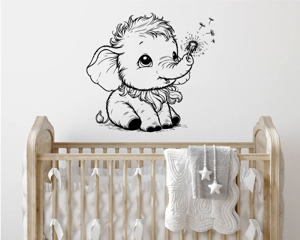 Elephant Baby Vinyl Wall Decal