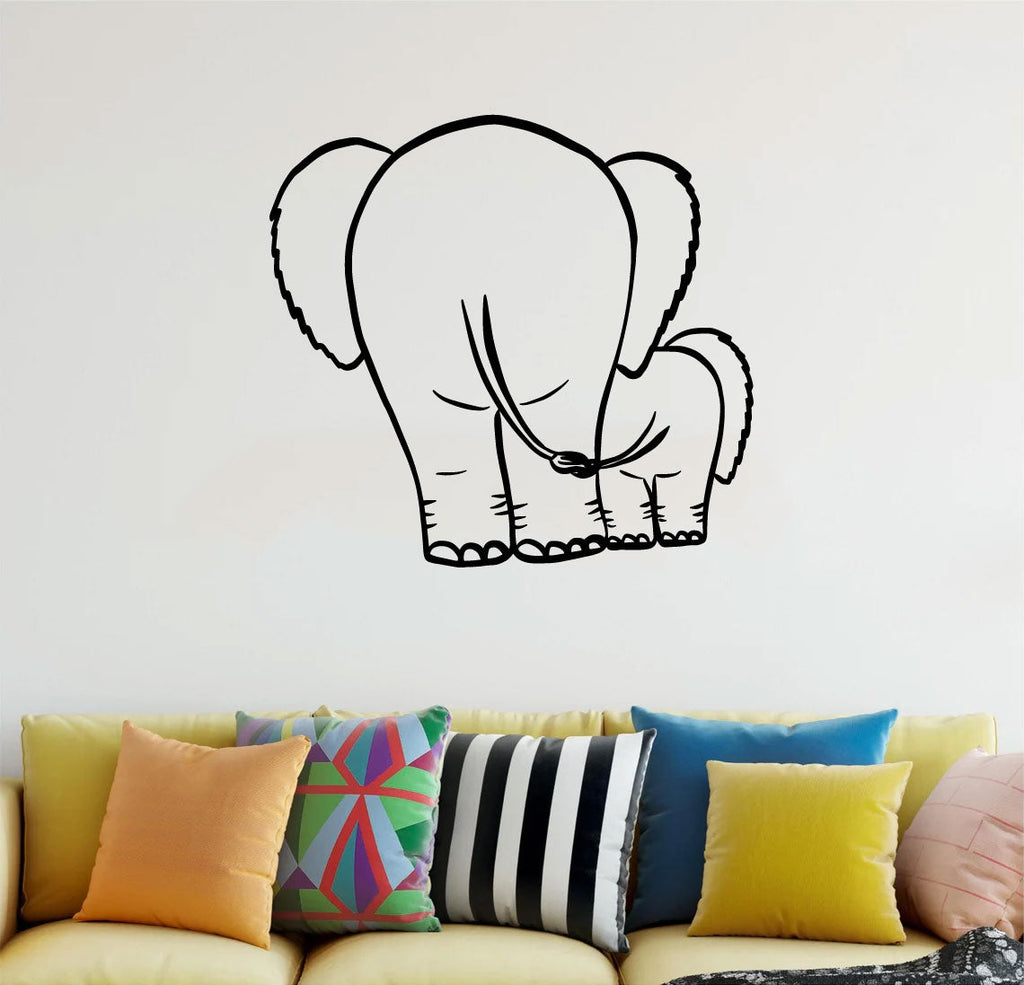 Elephant Mom and Baby Vinyl Wall Decal