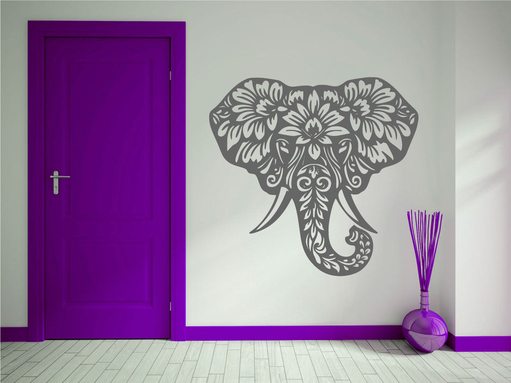 Elephant Head Vinyl Wall Decal