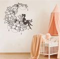 Fairy and Floral Moon Vinyl Wall Decal
