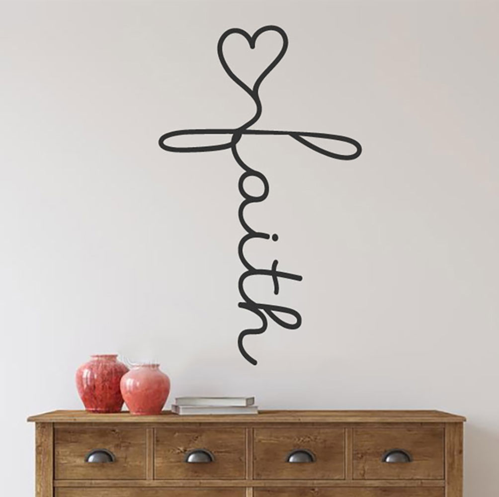 Faith Cross Vinyl Wall Decal
