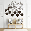 Family Branch and Hearts Vinyl Wall Decal