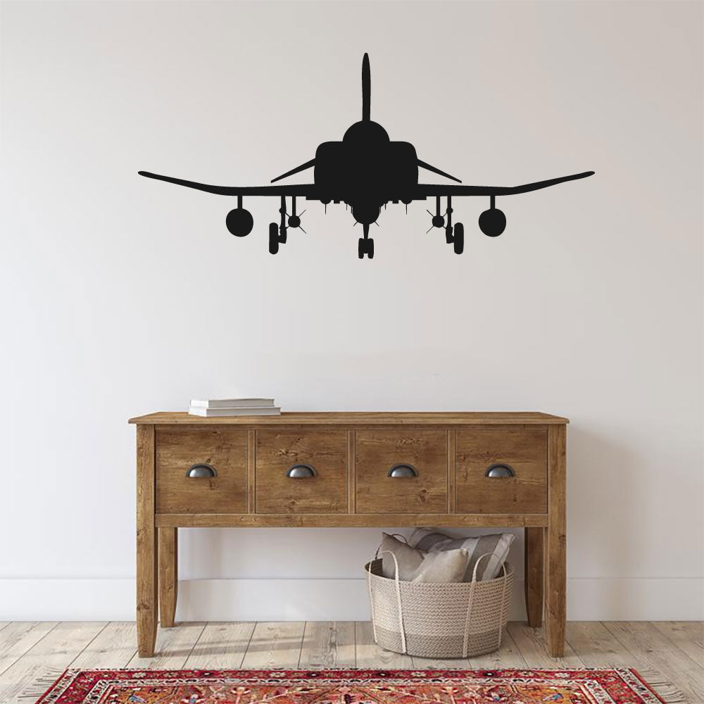 Fighter Jet Airplane Silhouette Vinyl Wall Decal