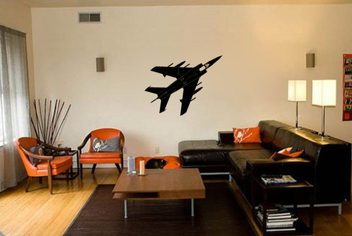 Fighter Jet Airplane Silhouette Vinyl Wall Decal