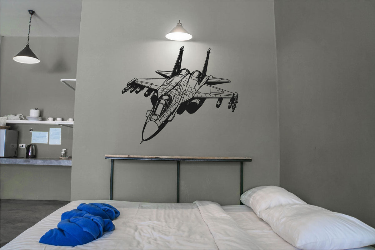 Fighter Jet Airplane Silhouette Vinyl Wall Decal
