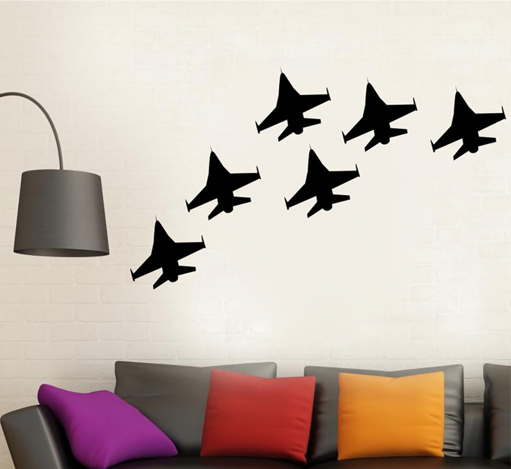 Military Fighter Jets Airplane Silhouettes Vinyl Wall Decal