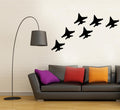 Military Fighter Jets Airplane Silhouettes Vinyl Wall Decal