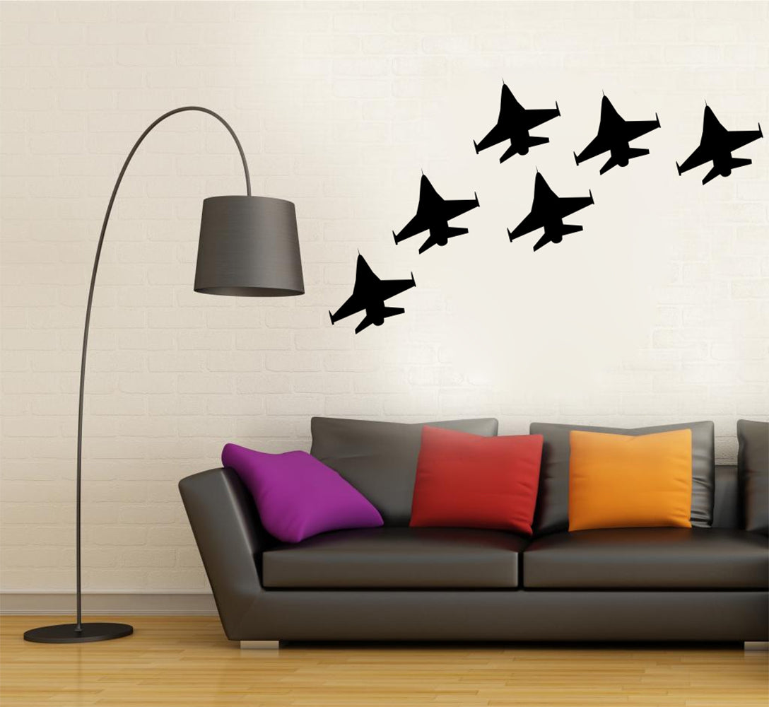 Military Fighter Jets Airplane Silhouettes Vinyl Wall Decal