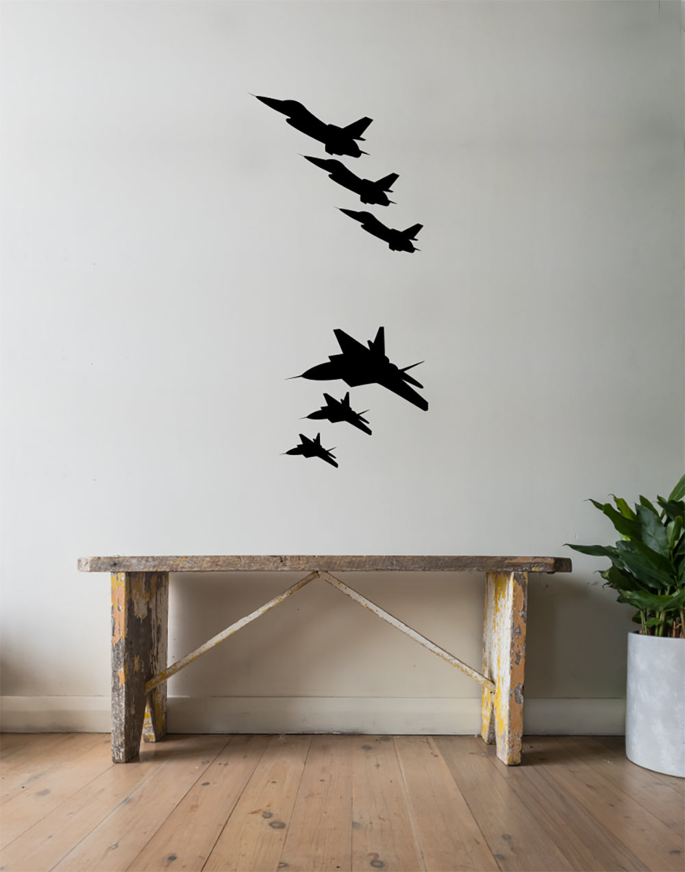 Military Fighter Jets Airplane Silhouettes Vinyl Wall Decal