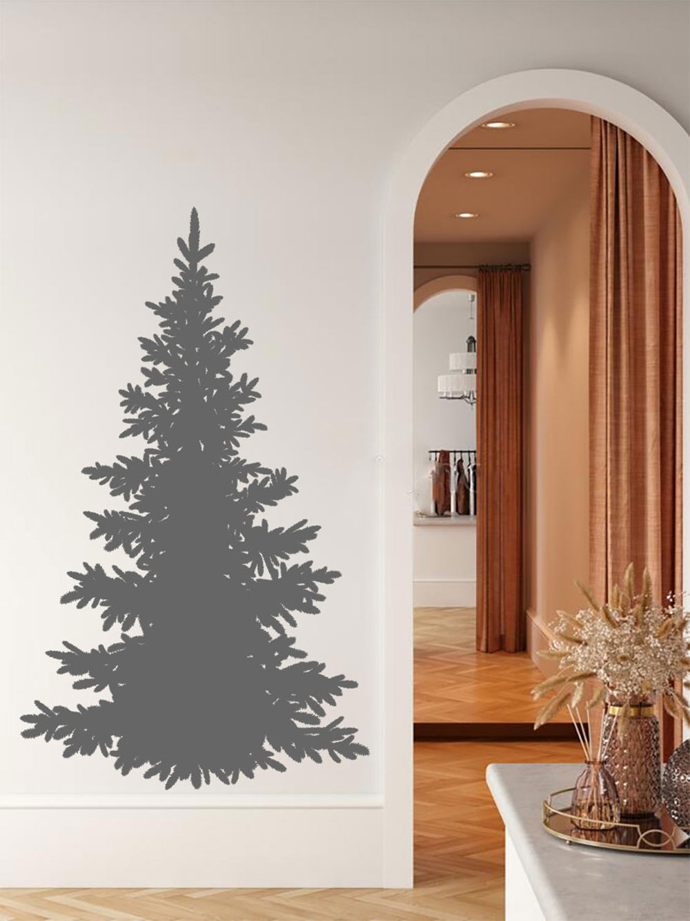 Douglas Fir Pine Tree Silhouette Vinyl Wall Decal