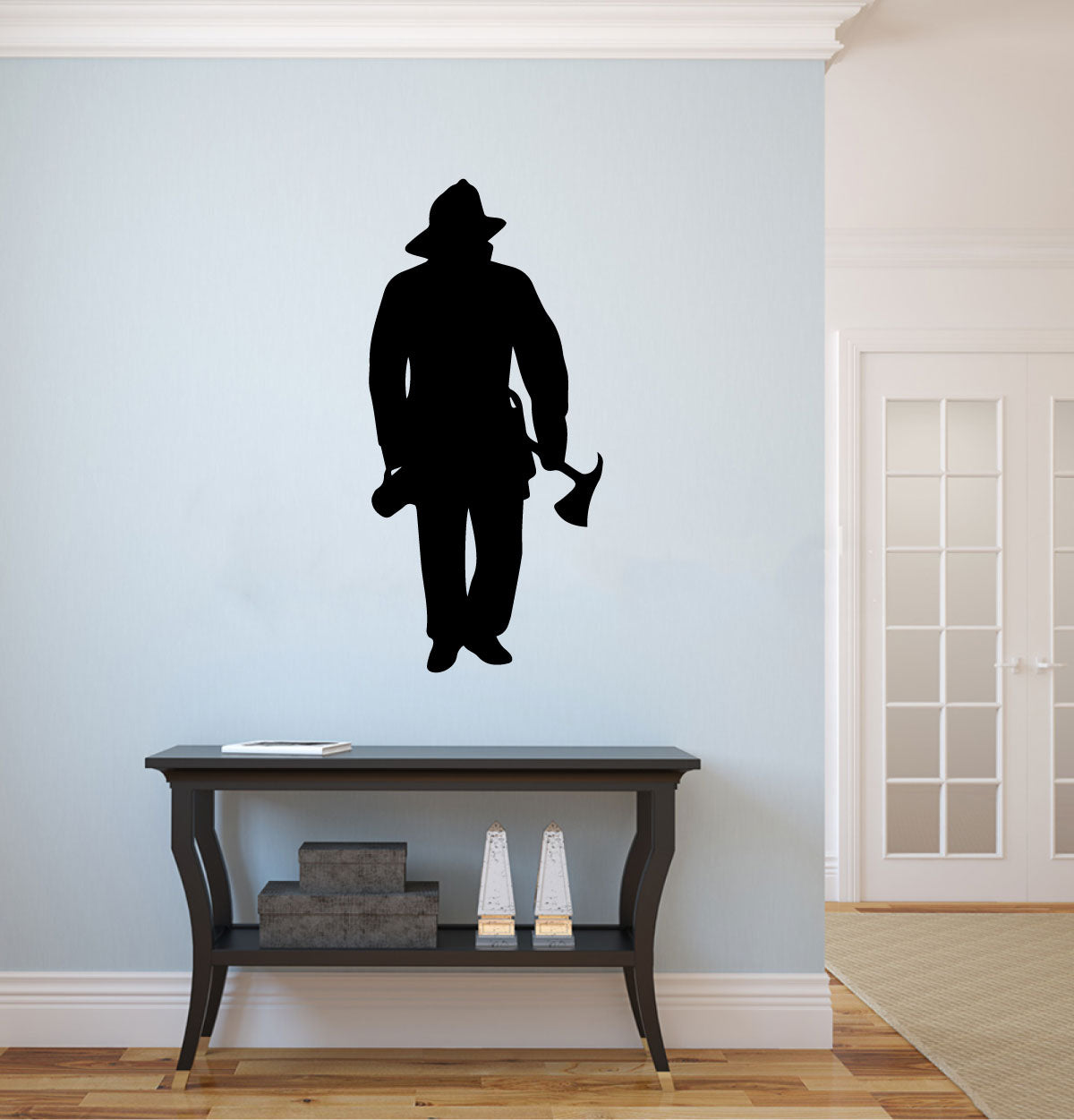 Firefighter Fireman Silhouette Vinyl Wall Decal