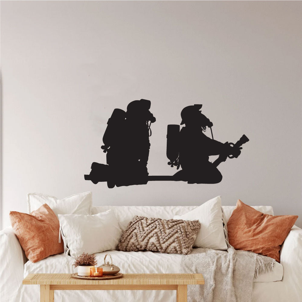 Firefighters Firemen Silhouette Vinyl Wall Decal