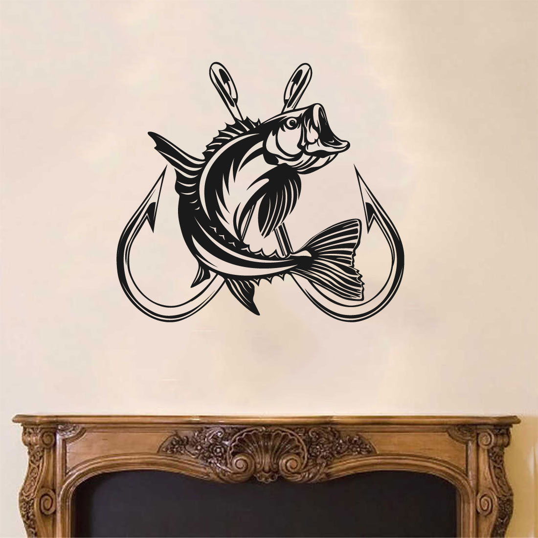 Fishing Hooks and Fish Vinyl Wall Decal
