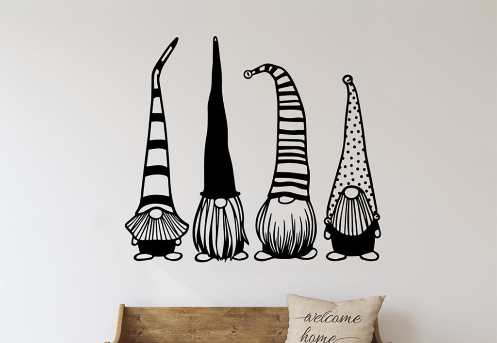Gnomes Set of 4 Vinyl Wall Decal