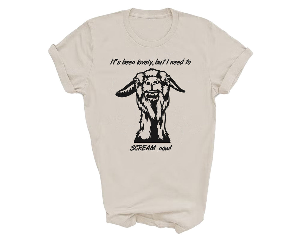 Goat It's Been Lovely But I Need To Scream Now Crew Neck T-Shirt