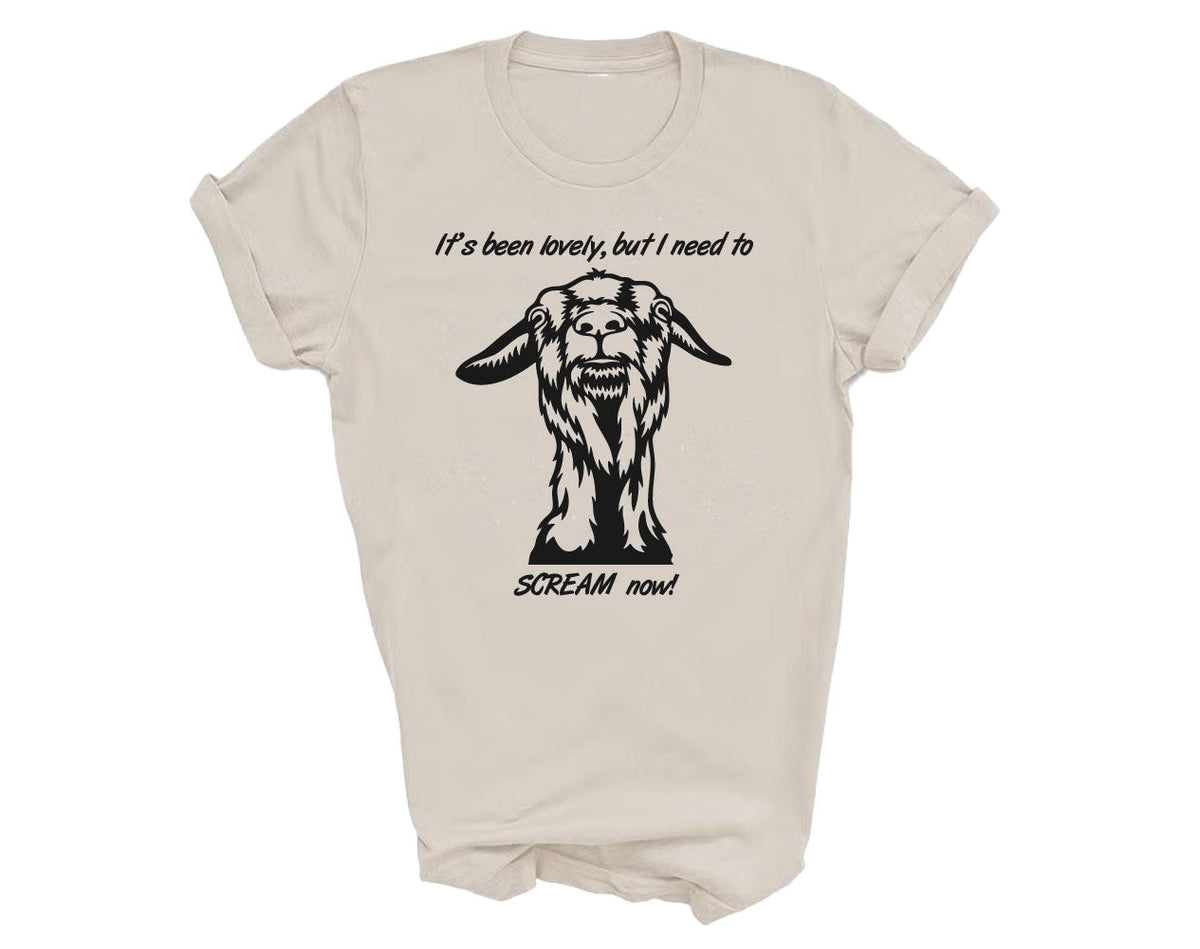 Goat It's Been Lovely But I Need To Scream Now Crew Neck T-Shirt