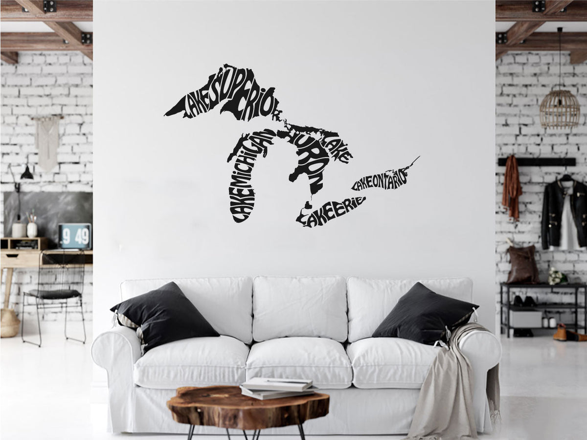 The Great Lakes Map Vinyl Wall Decal