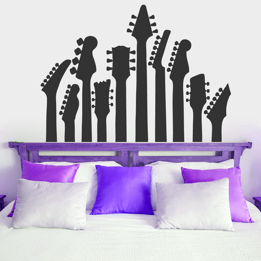 Guitar Necks Faux Headboard Vinyl Wall Decal
