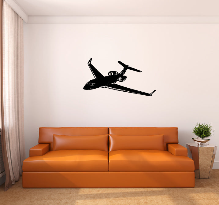 Gulf Stream Airplane Silhouette Vinyl Wall Decal