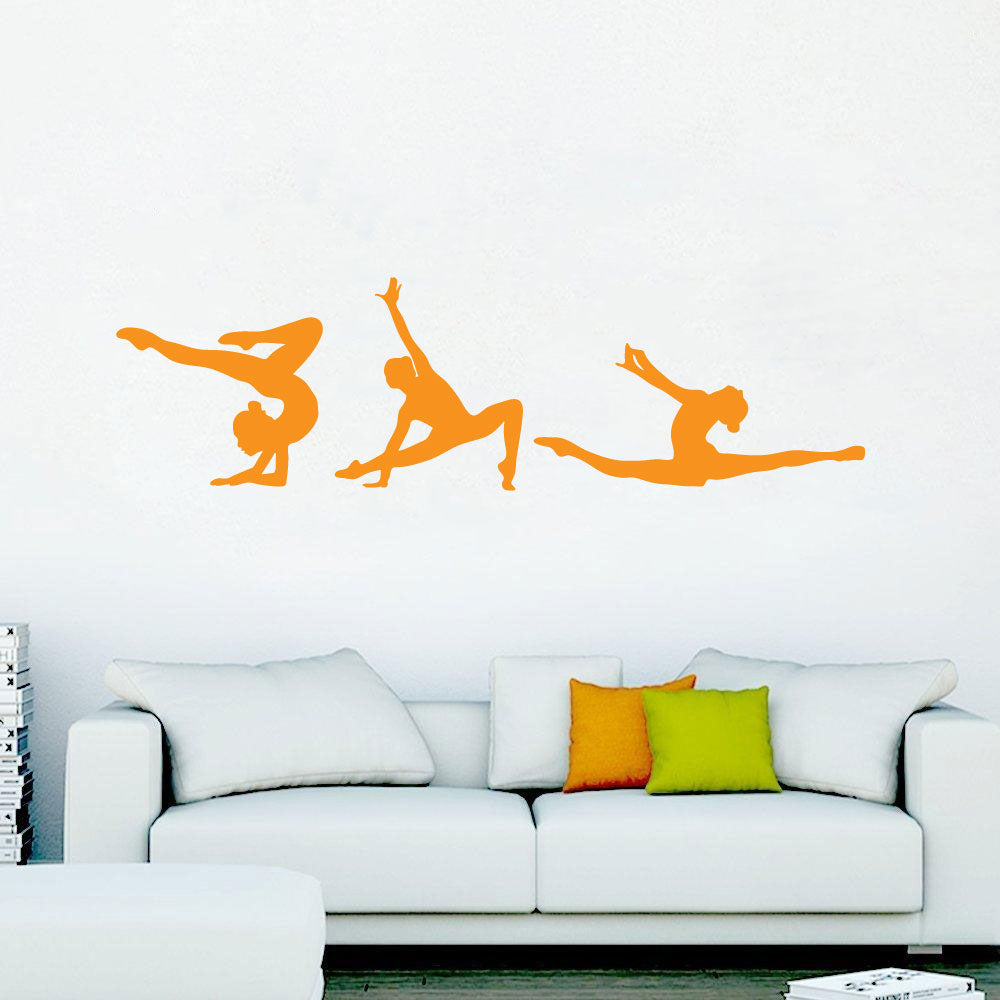 Gymnast Silhouettes Set of 3 Vinyl Wall Decal