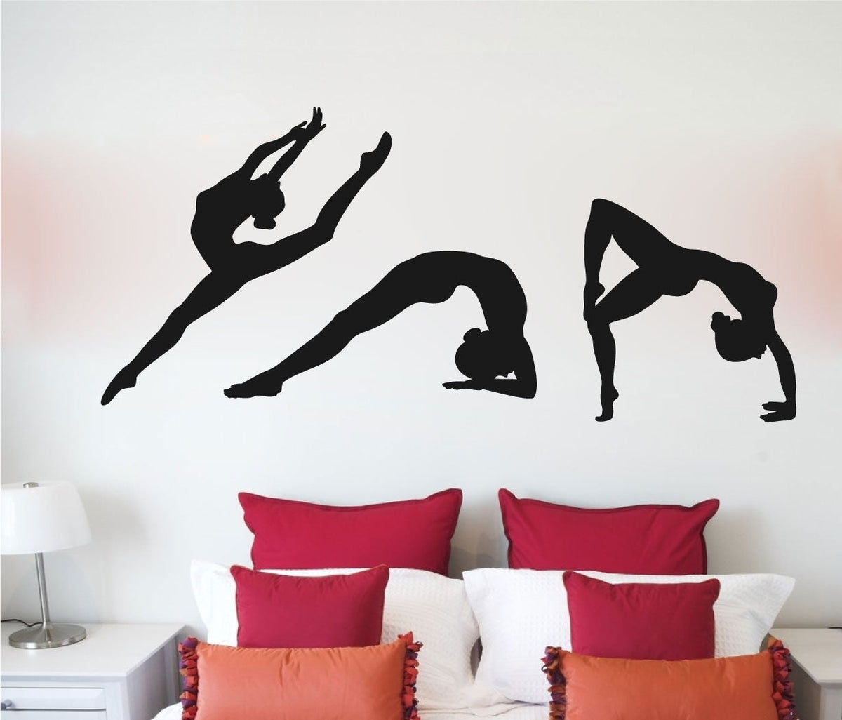 Gymnast Silhouettes Set of 3 Vinyl Wall Decal