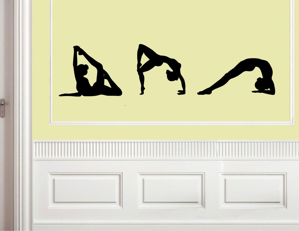 Gymnast Silhouettes Set of 3 Vinyl Wall Decal