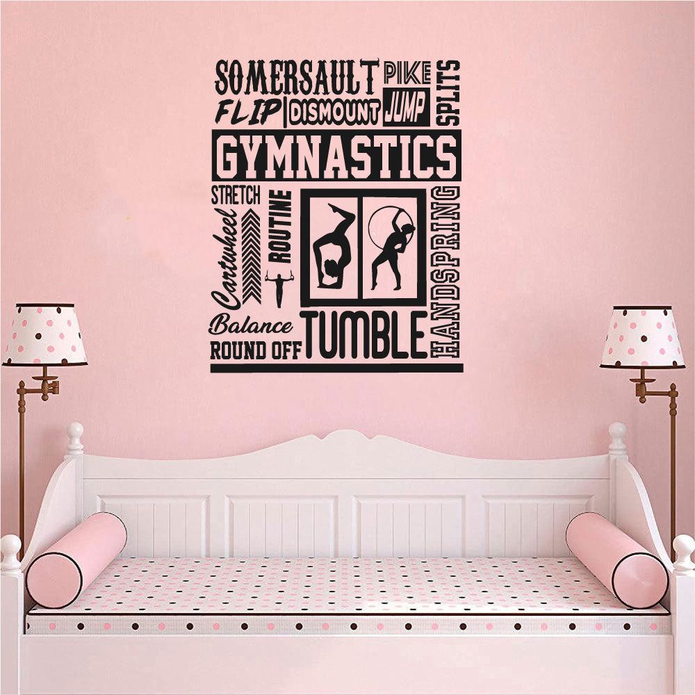 Gymnastics Stunts Vinyl Wall Decal