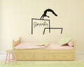 Gymnastics with Gymnast on Uneven Bars Silhouette Vinyl Wall Decal